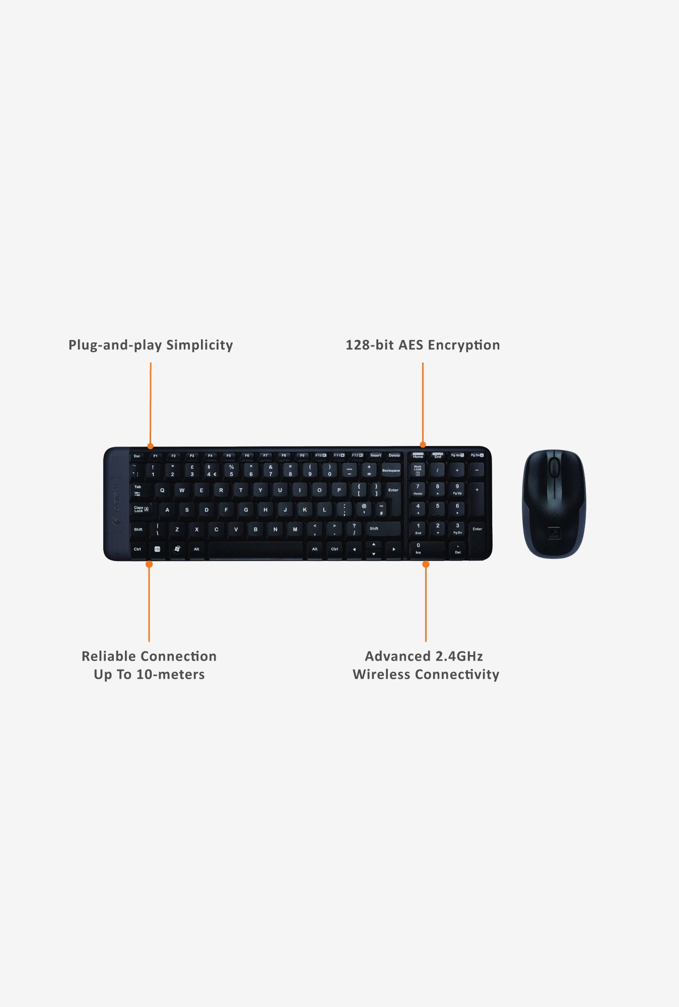 Logitech MK220 Keyboard & Mouse Black