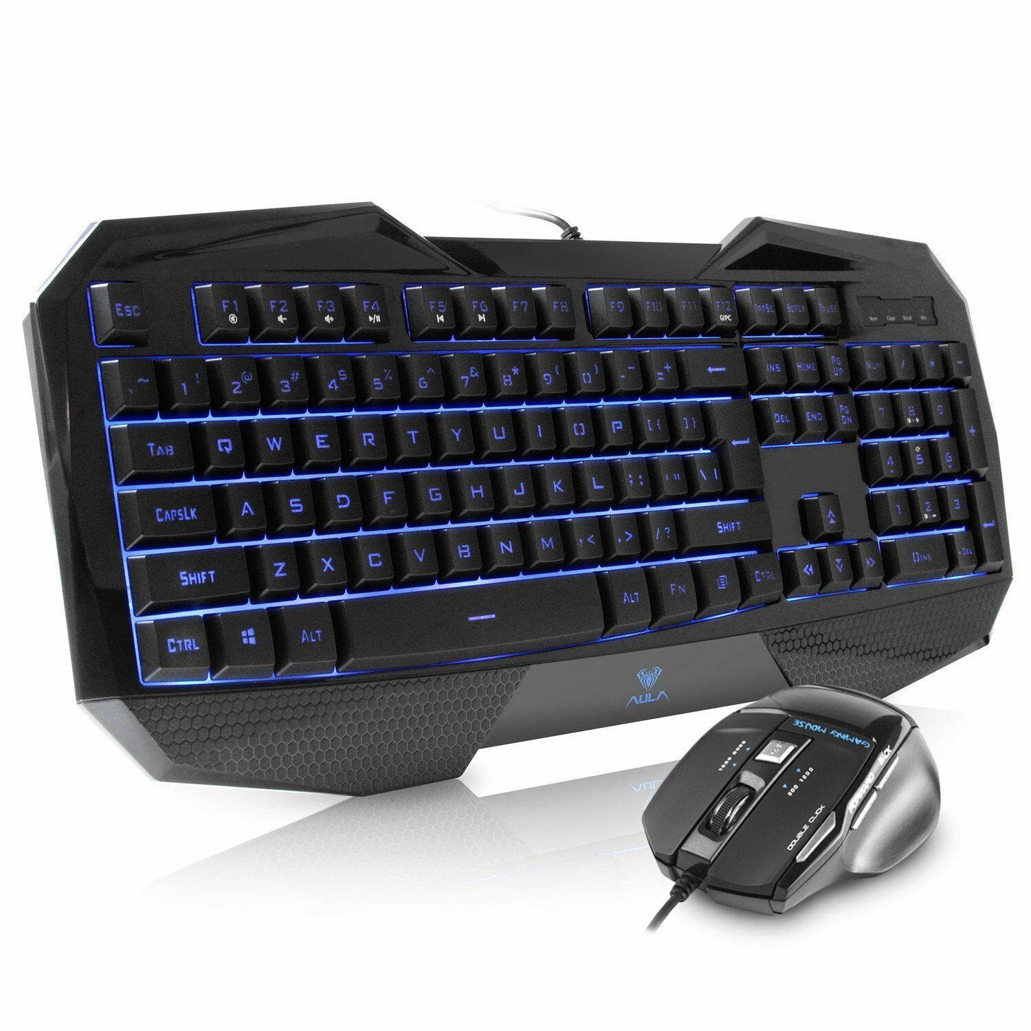 AULA Backlit  Mouse Combo  and  Gaming Keyboard  with Adjustable Backlight