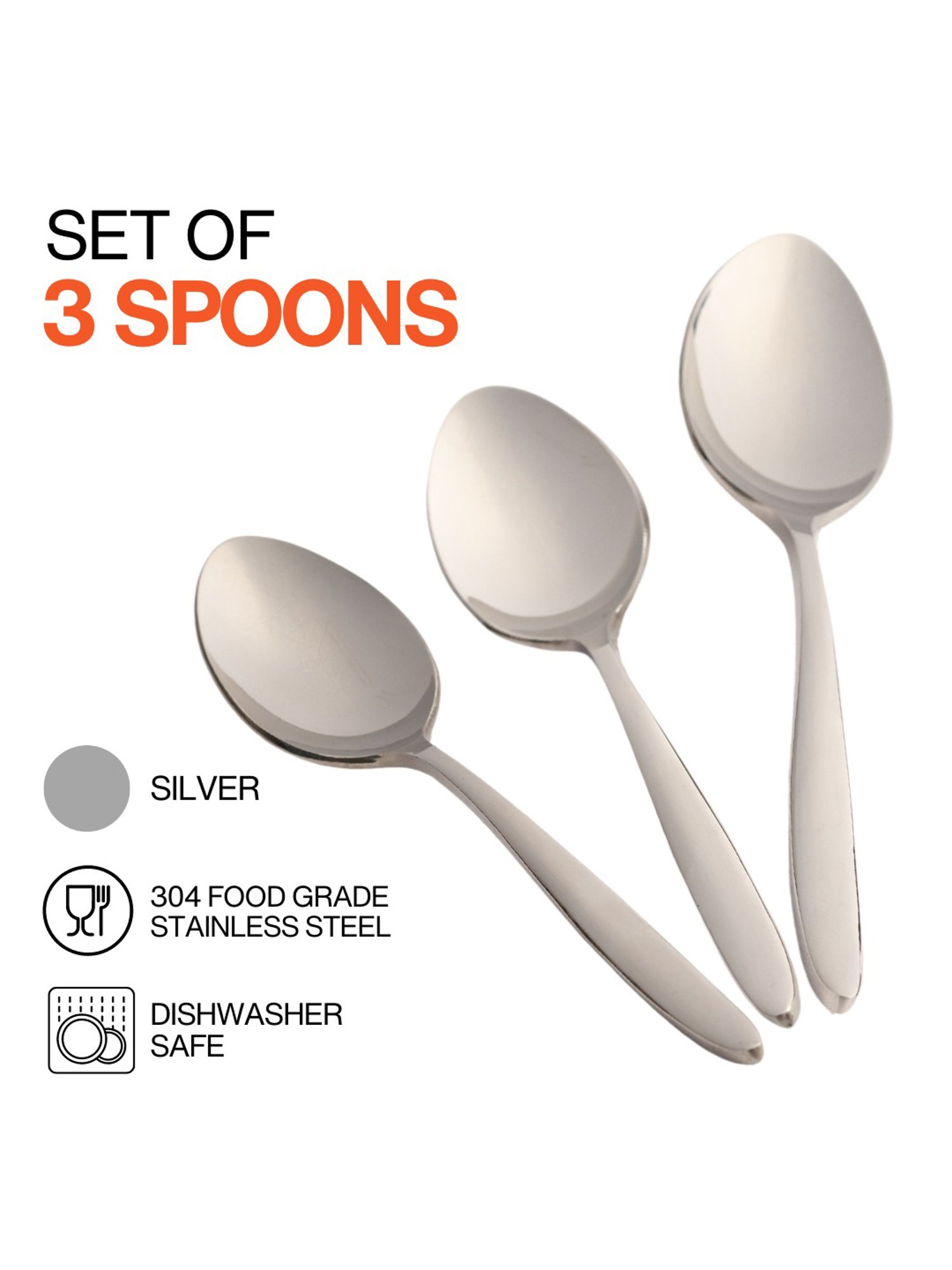 BlackCarrot Stainless Steel Spoon Set of 3