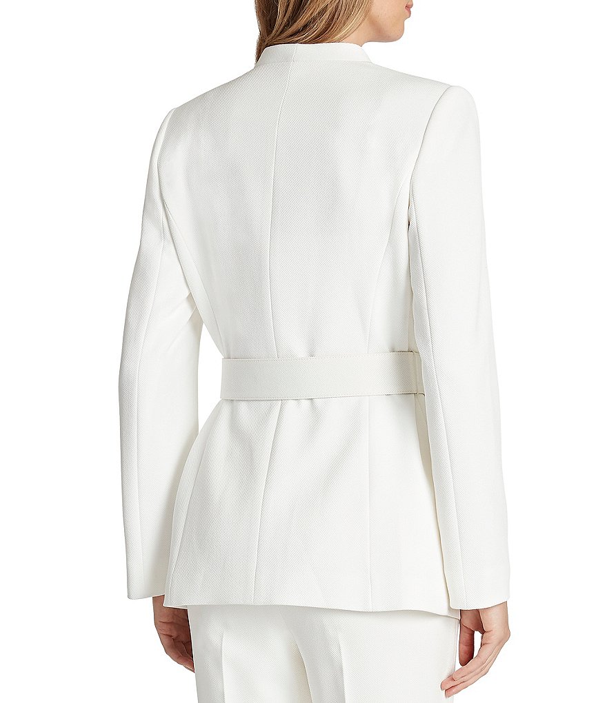 Kasper Snap Front One Button Notch Crepe Jacket