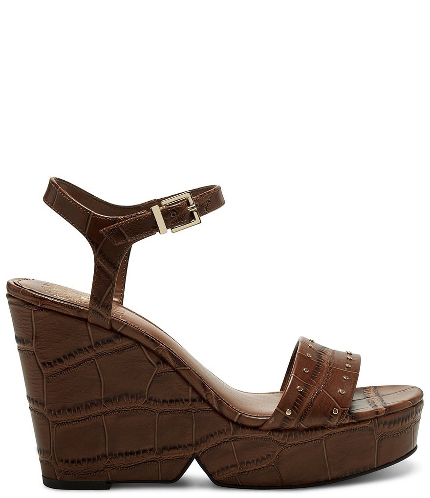 Vince Camuto Celvina Leather Croc Wedges