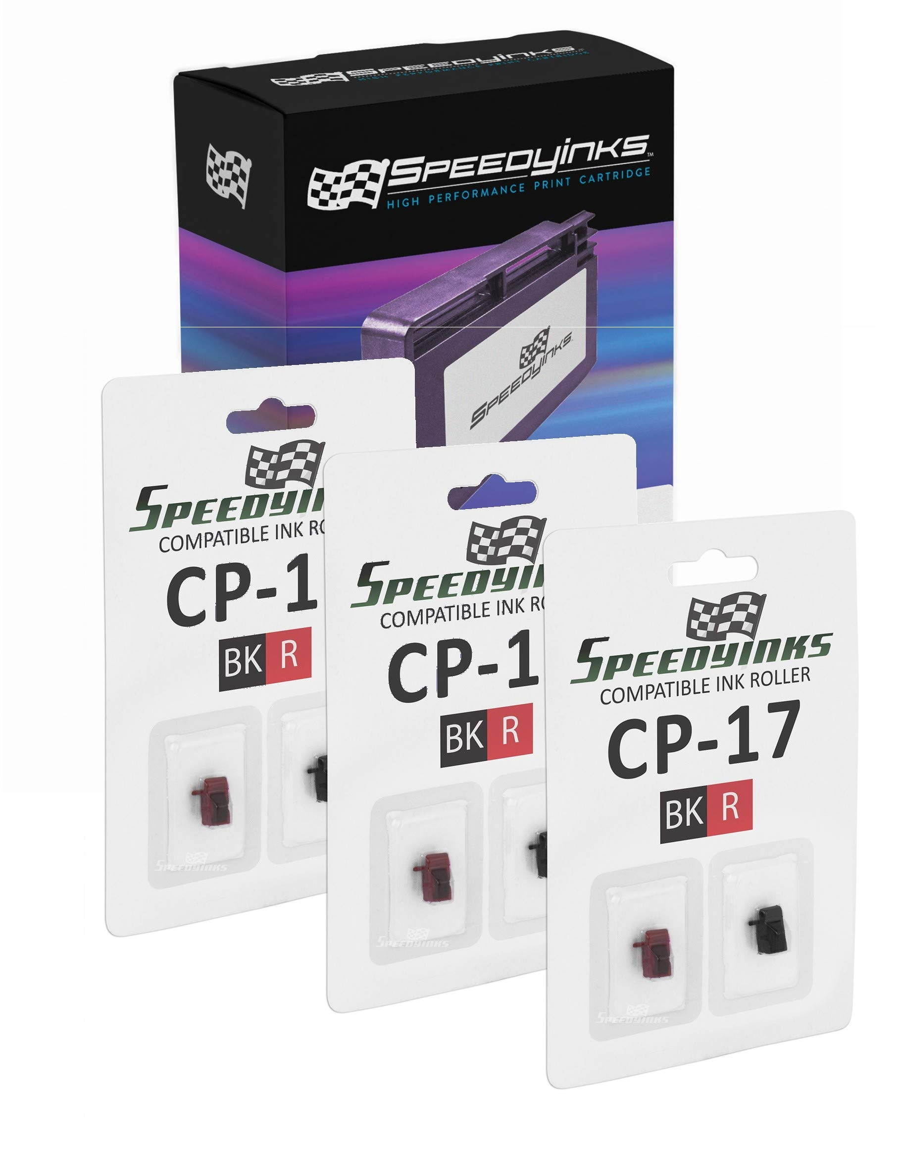 Speedy Inks - 3PK Compatible Canon Black and Red Printer Ribbon CP-17