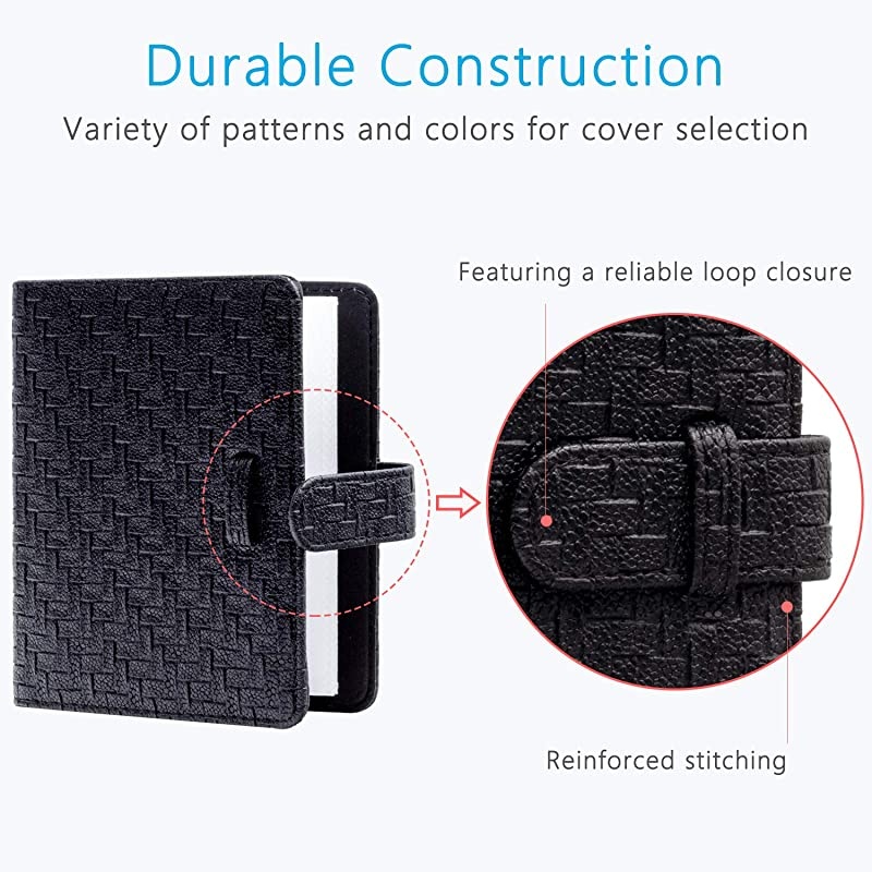 64 Pockets Mini Photo Album for Fujifilm Instax Mini Camera Polaroid Snap Z2300 SocialMatic Instant Cameras Zip Instant Printer Weave Black