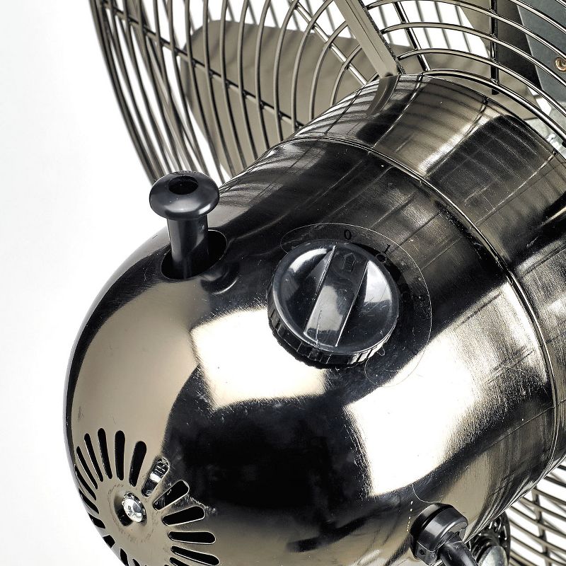 DecoBREEZE DBF0210 Electric Oscillating 3 Speed Air Circulating Adjustable Height Pedestal Fan with Quiet Motor, Metallic Black