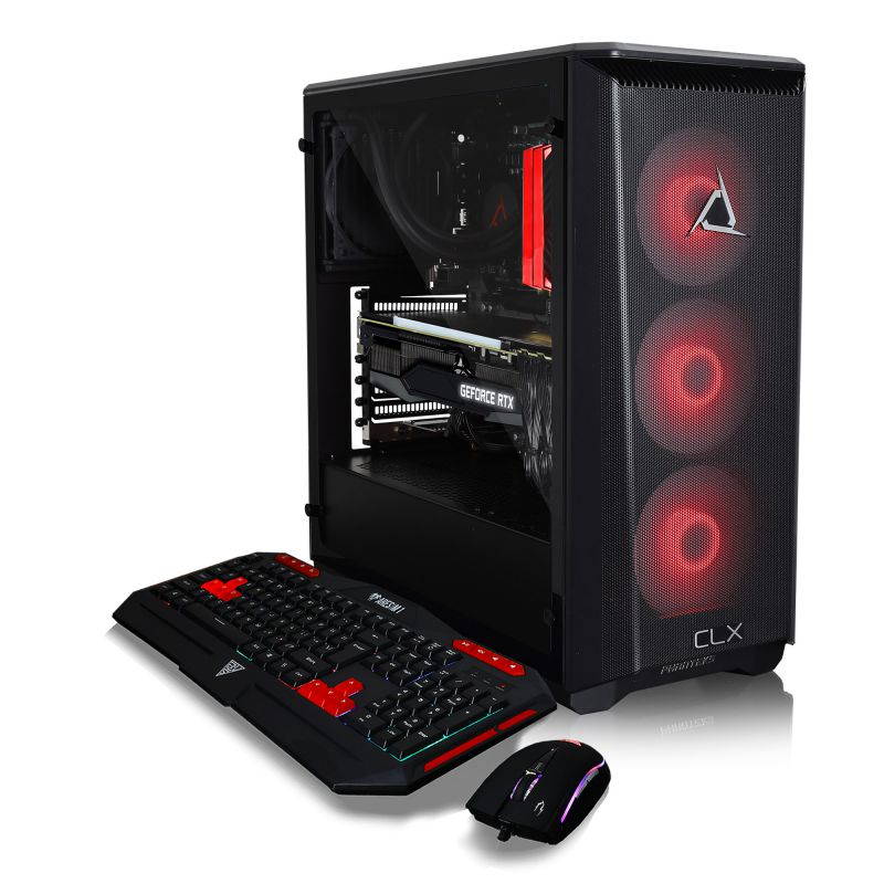 CLX SET Gaming Desktop - Liquid Cooled AMD Ryzen 5 5600X 3.7GHz 6-Core Processor, 32GB DDR4 Memory, GeForce RTX 3060 Ti 8GB GDDR6 Graphics, 960GB SSD, 4TB HDD, WiFi, Windows 10 Home 64-bit