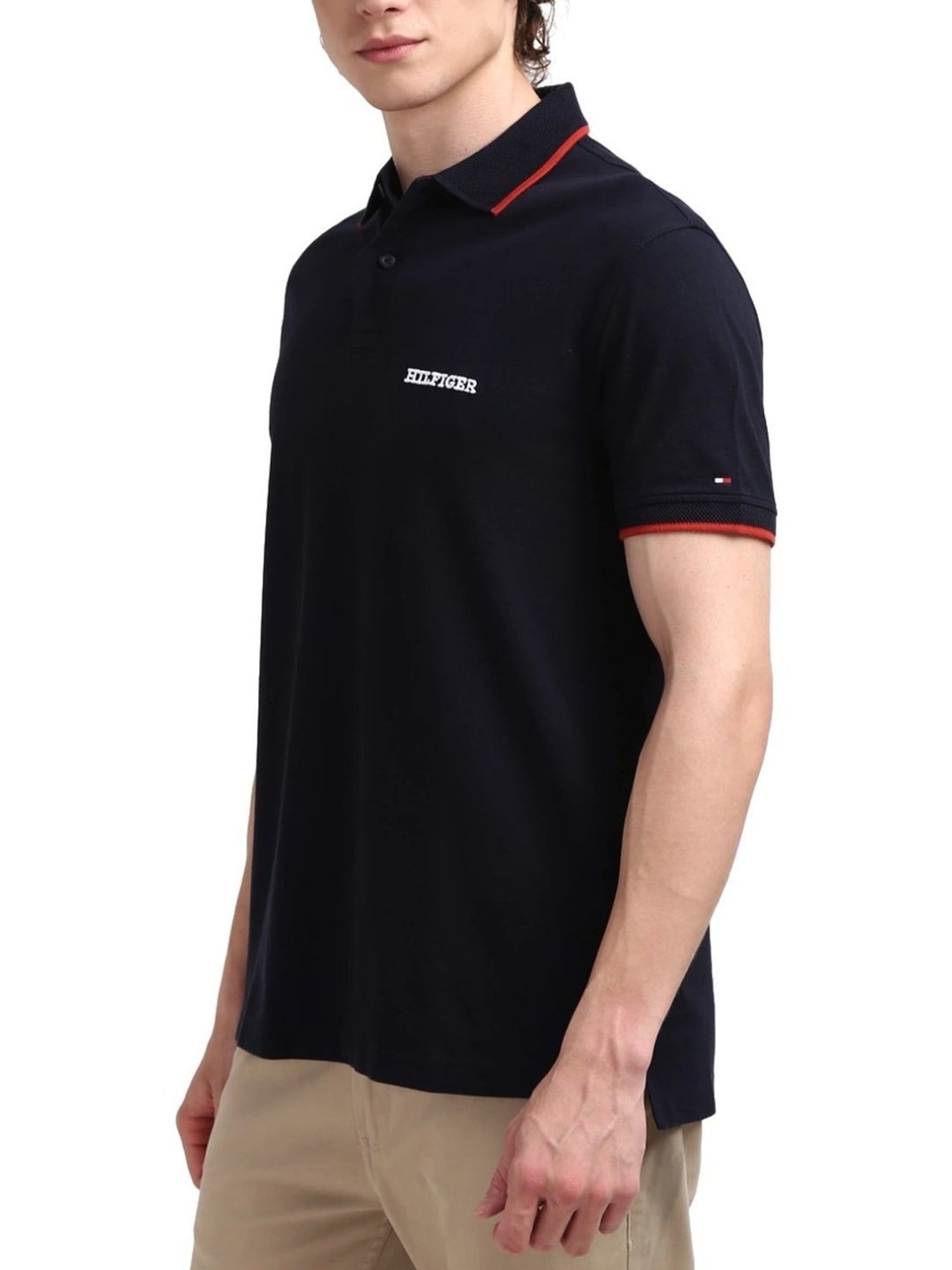 Tommy Hilfiger Navy Blue Regular Fit Polo T-Shirt