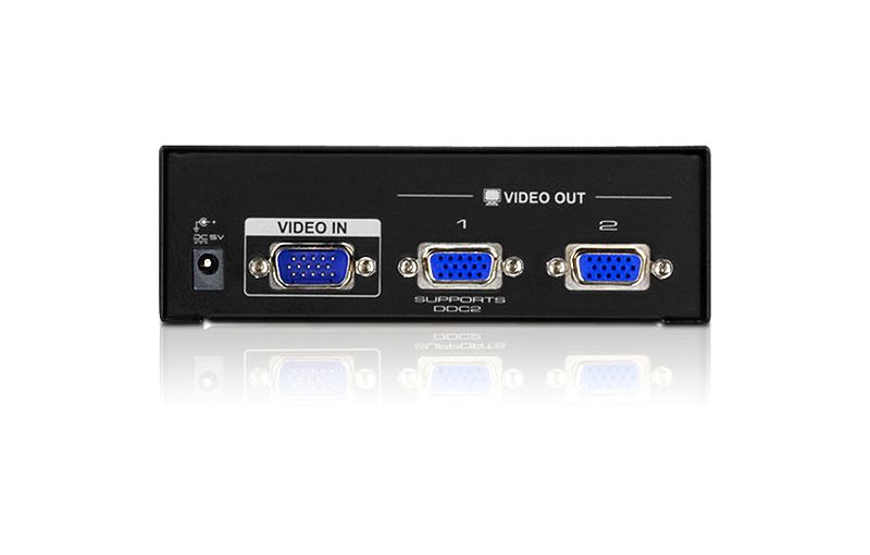 Aten VS132A Video Splitter-TAA Compliant - 1 x HD-15 Video In, 2 x HD-15 Video Out - 2048 x 1536 @ 60Hz - VGA, XGA, SVGA, UXGA, QXGA