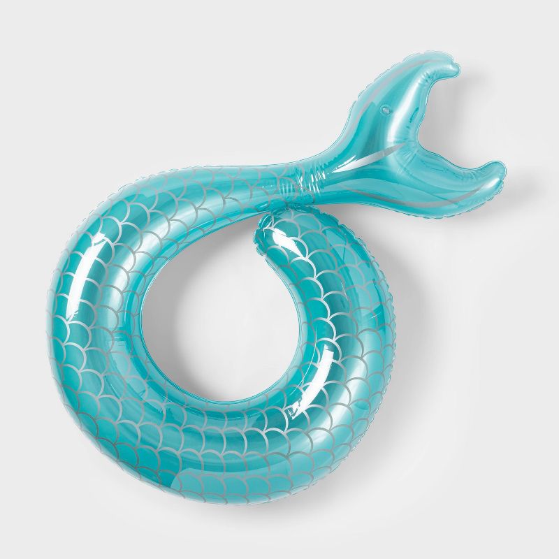 Mermaid Tail Pool Float Metallic Blue - Sun Squad™