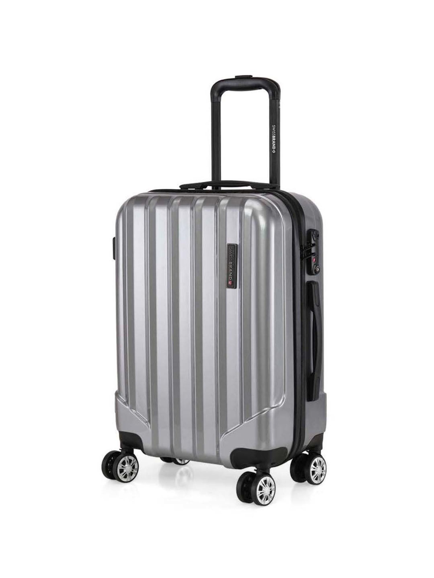 Swiss Brand Baden Silver 8 Wheel Small Hard Cabin Trolley - 34 Inch