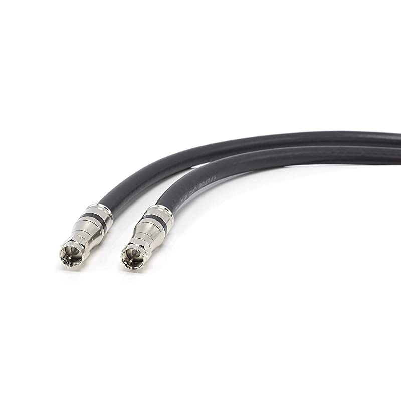 Feet - RG-11 Coaxial Cable F Type Cable High Definition with RG11 Coax Compression Connectors - (Black)