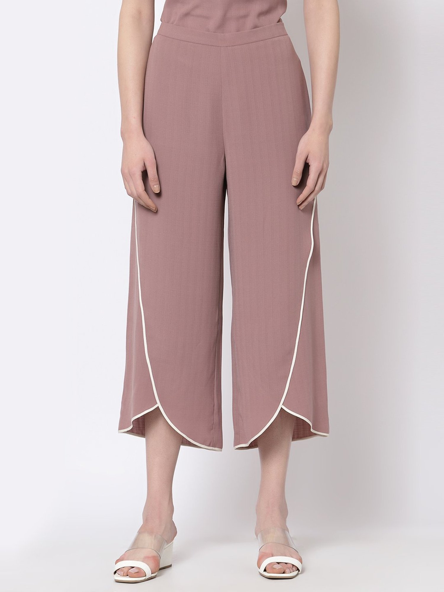 Office & You Pink Straight Fit Palazzos