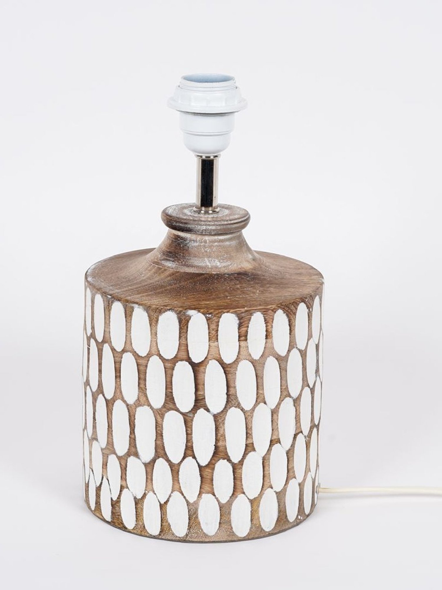 Kapoor Lamp Shades Distress White Wood Garlen Carved Cotton Shade Table Lamp