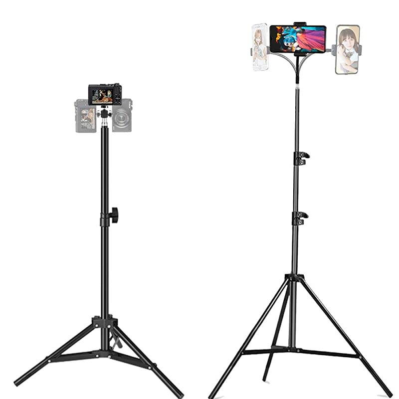 Stand, 2 Pack Mic Arm Stand Boom Suspension Stand, Desk C Clamp Light Mount Stand with 1/4" Ball Head for Ring Light/Video Light//Video Conference Light