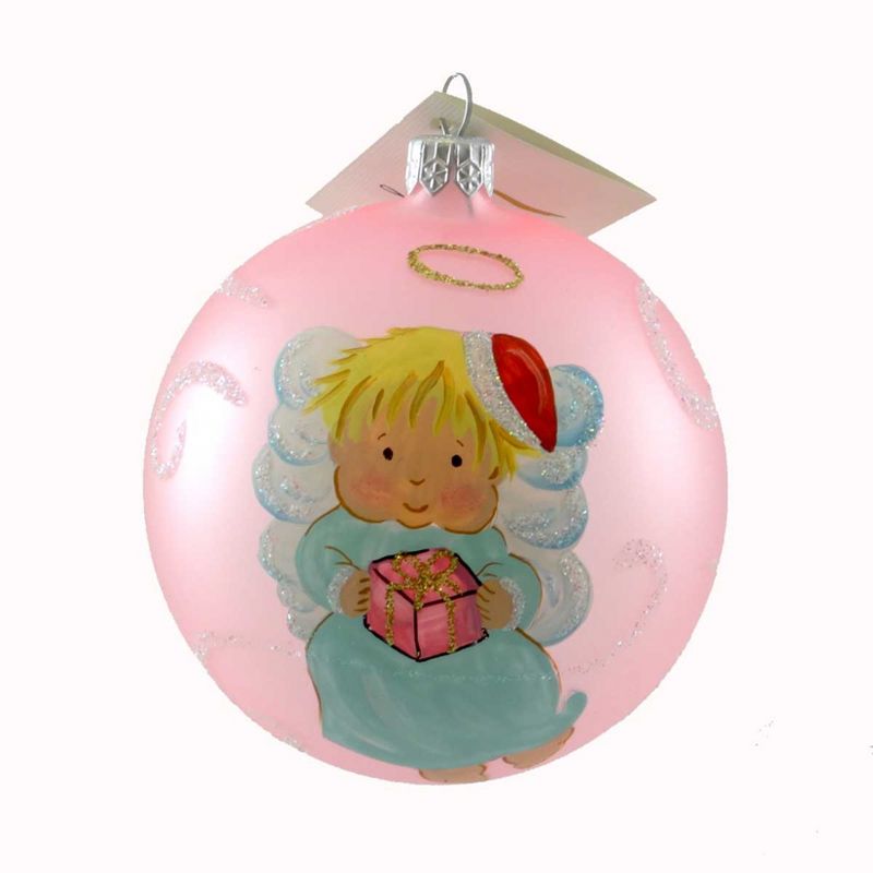 Laved Italian Ornaments Baby Girl Angel Pink Ball Christmas Santa Present  -  Tree Ornaments