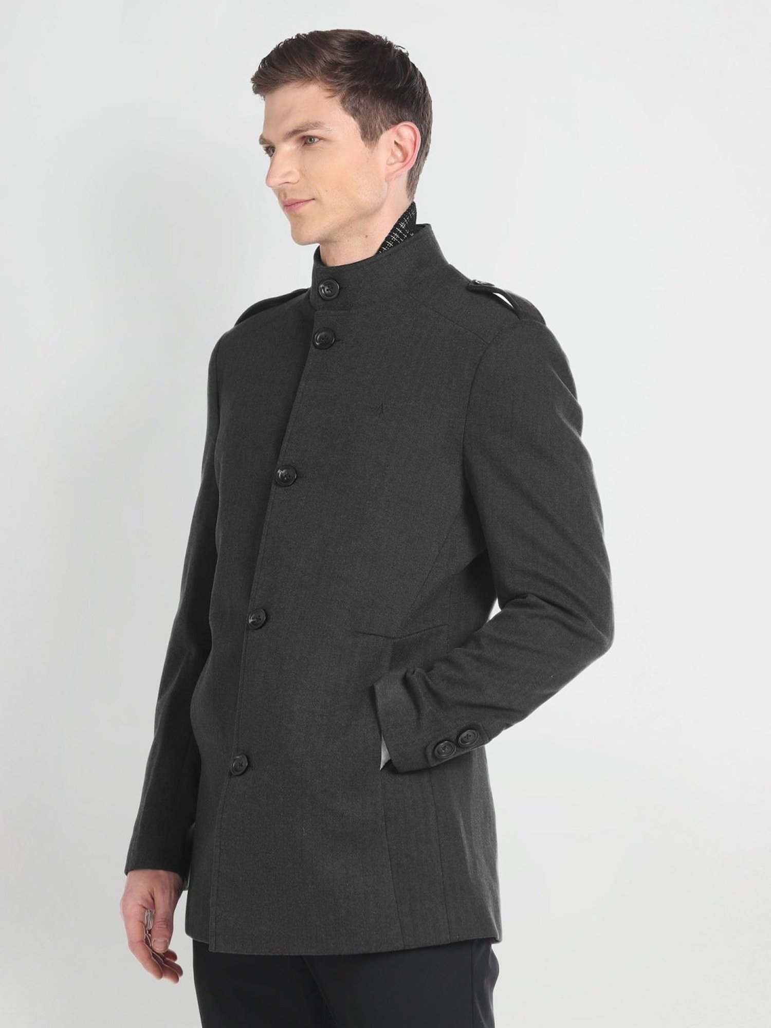 Arrow Sport Charcoal Regular Fit Overcoat