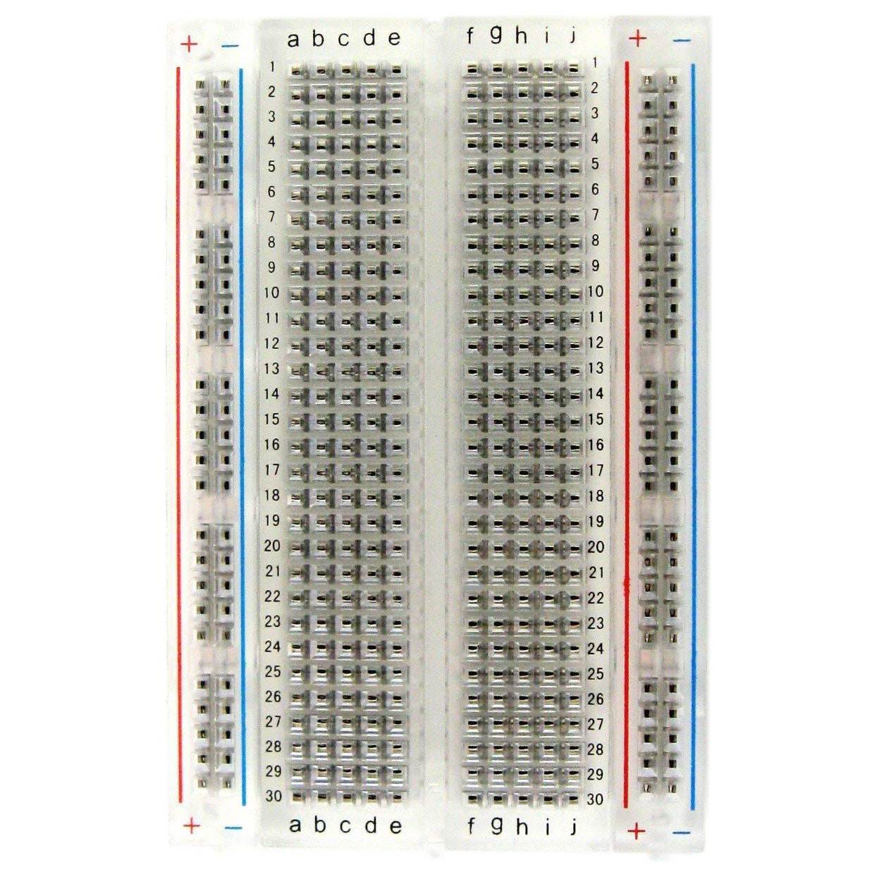 Transparent Solderless Plug-in BreadBoard, 400 Tie Points, 2 Bus Strips, 3.3" x 2.1" with Adhesive Backing