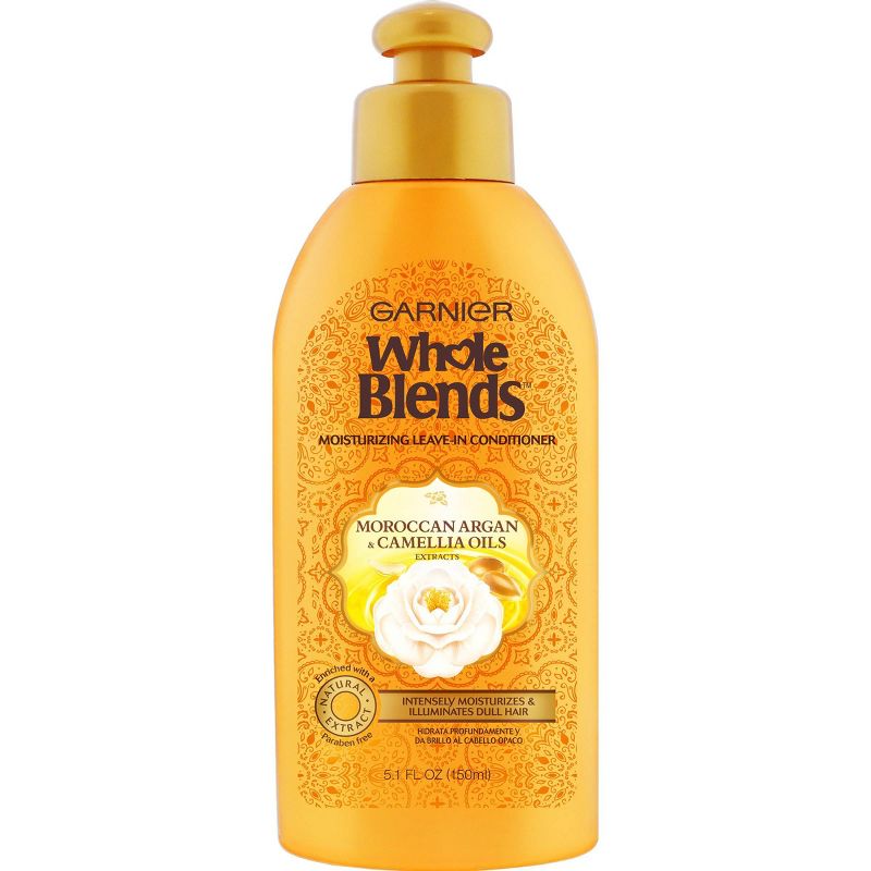 Garnier Whole Blends Illuminating Leave In Conditioner Moroccan Argan & Camellia Oils - 5.1 fl oz