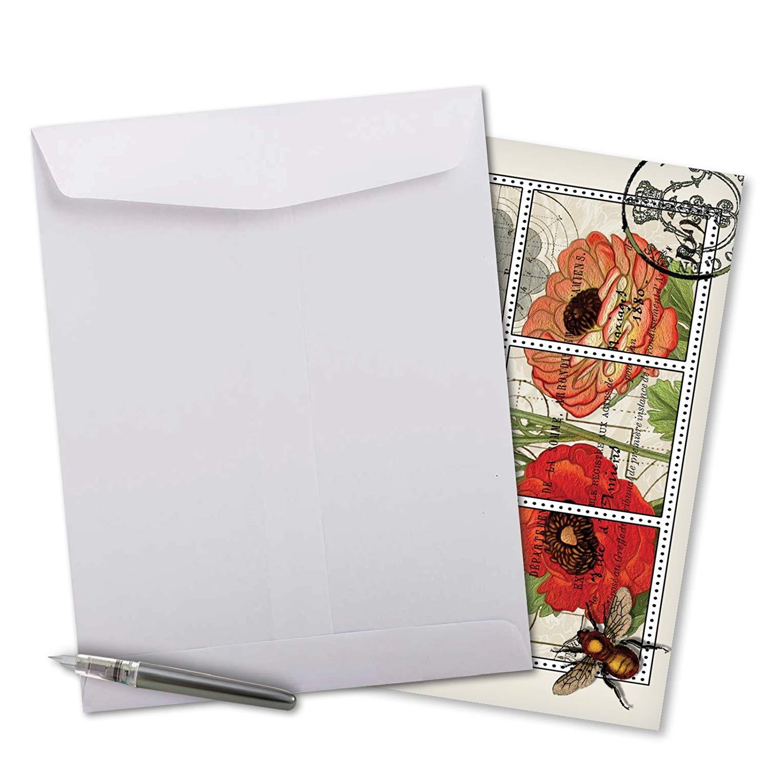 Jumbo Mother's Day Card: What's The Buzz Featuring Vintage Illustrations of Bees With Flowers,With Envelope (Extra Large Version: 8.5'' x 11'') J2983IMDG