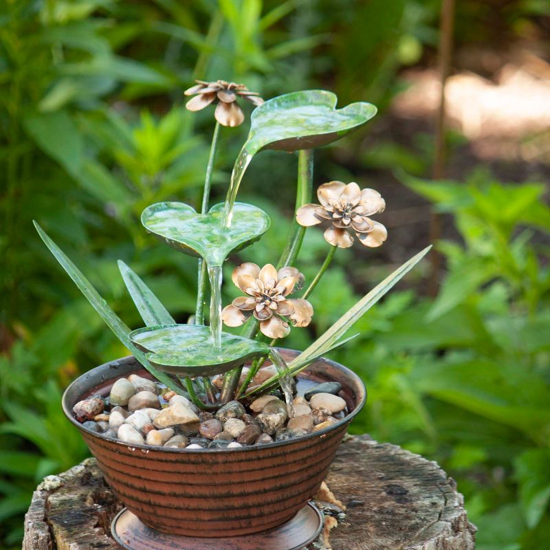 Lily Pad Indoor Water Fountain With Pump - Foreside Home & Garden
