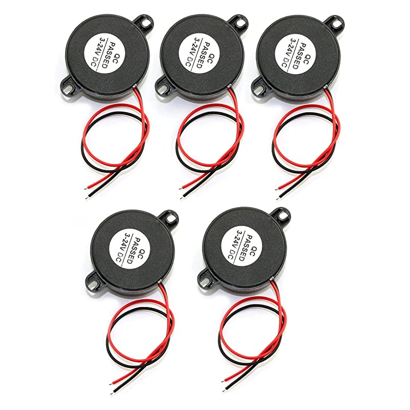 5Pack DC 324V 85 dB Active Piezo Buzzer Piezoelectric Sound Beeper Continous Sound Car Accessries Black