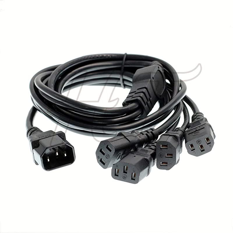 UPS PDU Computer PC Power Splitter Cord C14 to 4 x C13 10A 250V Extension CableC144xC13 18m