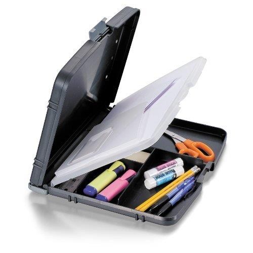 Letter-Size Portable Desktop with Steel Low Profile Clip, Polypropylene, Black