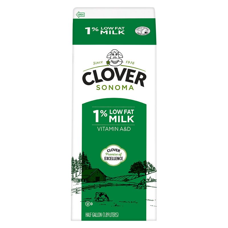 Clover Sonoma 1% Milk - 0.5gal
