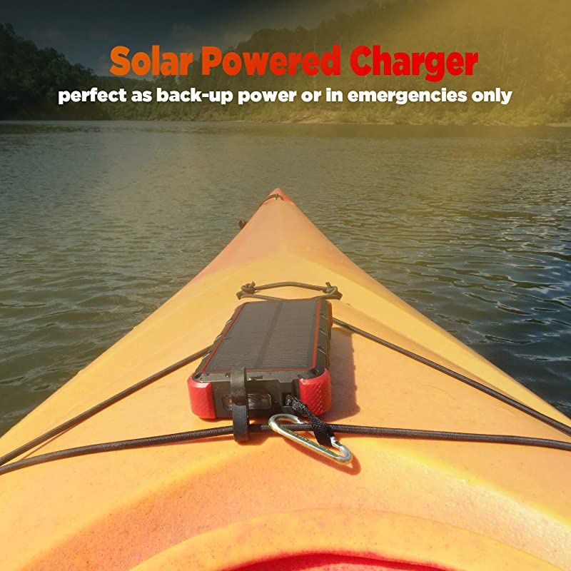 25000mAh Wireless Solar Power Bank IP67 Waterproof Solar Phone Charger with Flashlight Dual Input Type C Micro USB