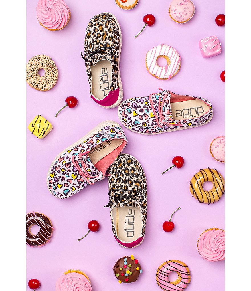 Hey Dude Girls' Wendy Multi Leopard Washable Slip-Ons (Toddler)