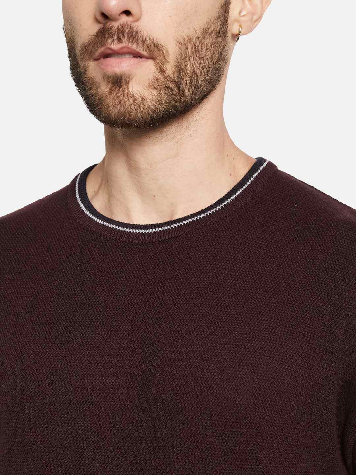 Mettle Wine Cotton Regular Fit T-Shirt