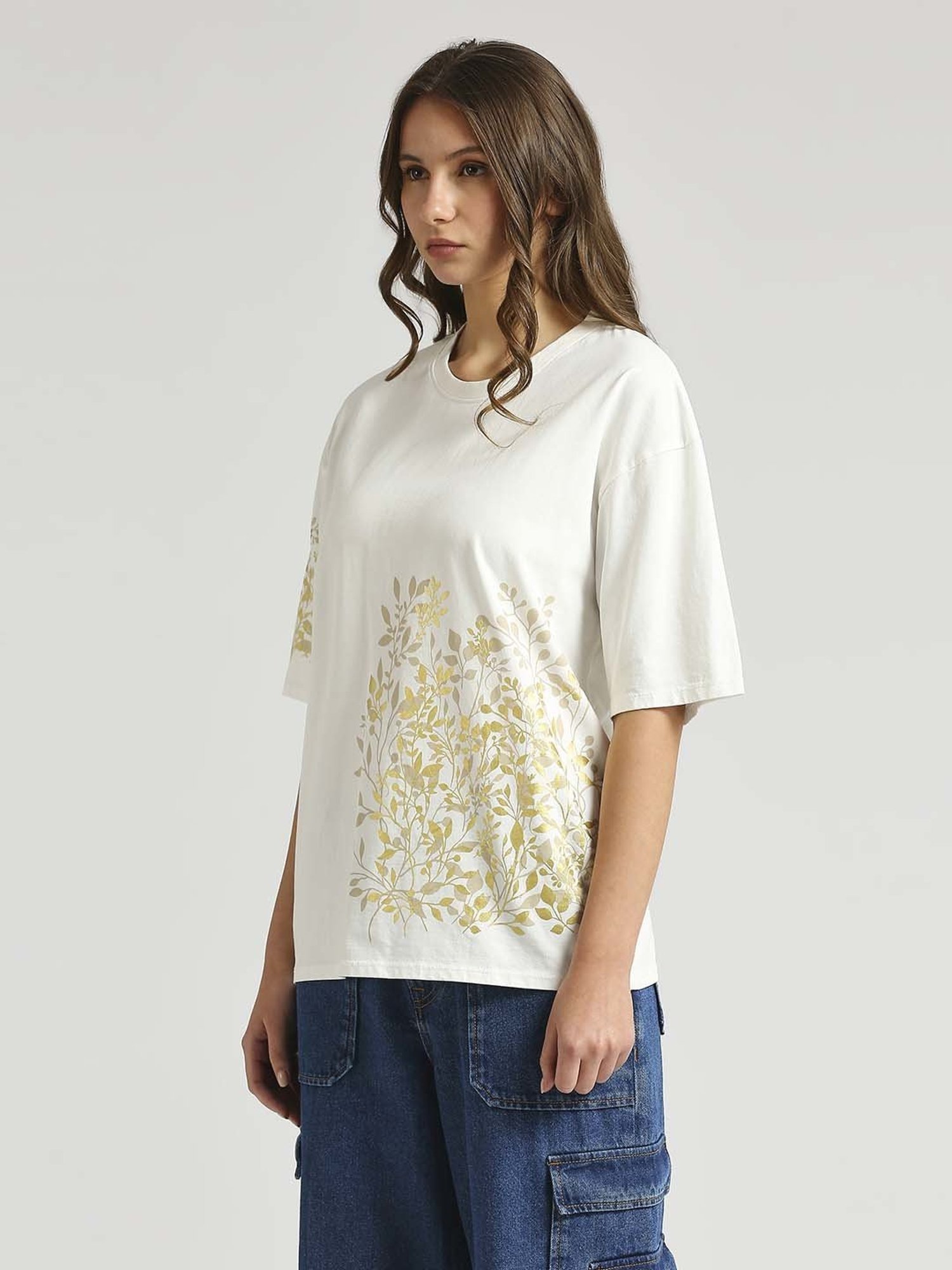 Pepe Jeans White Cotton Printed T-Shirt