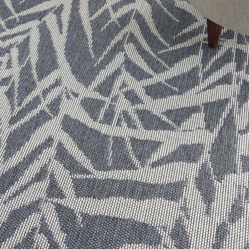 5'3"x7'3" Rectangle Indoor and Outdoor Leaf Area Rug Beige - Nourison