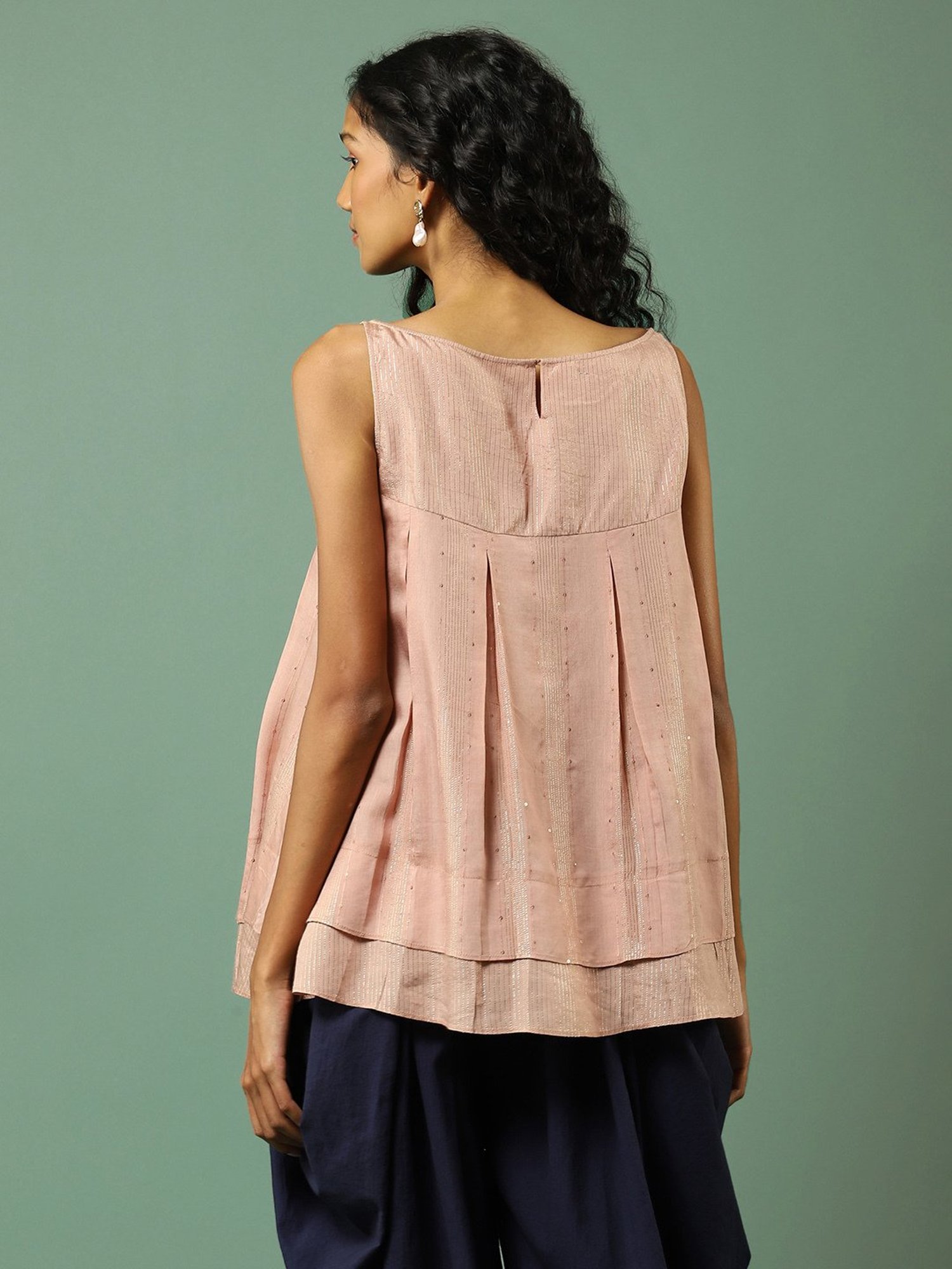 aarke Ritu Kumar Pink Embellished Top