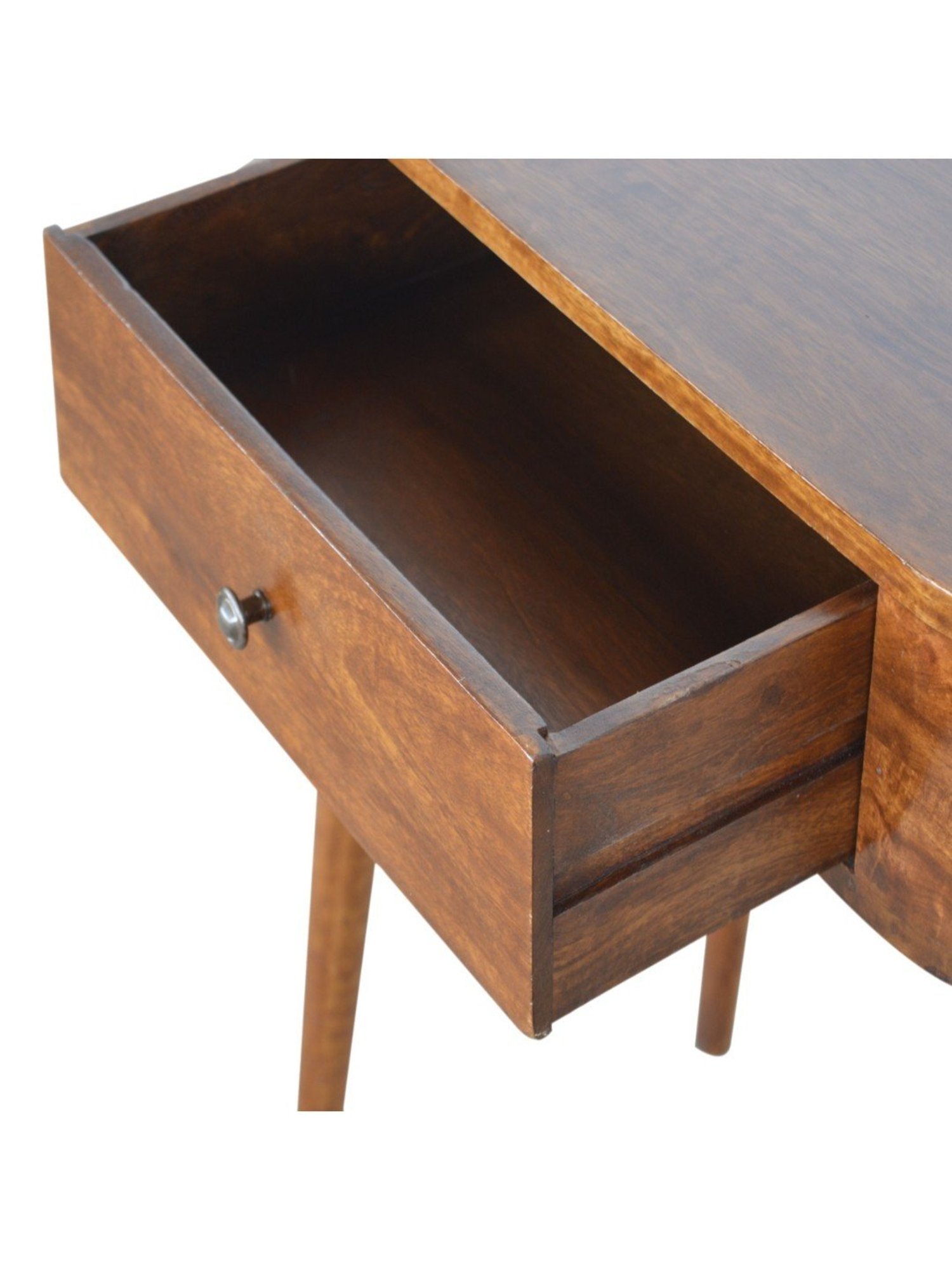 Artisan Furniture Chestnut Brown Wood Rounded Console Table