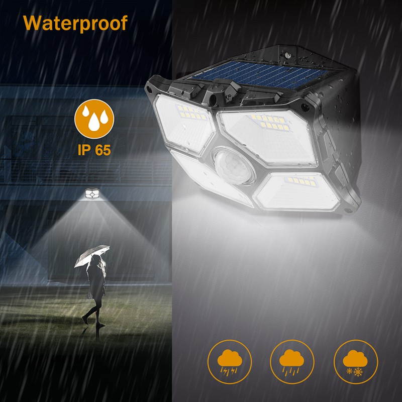 Balight Waterproof 40 LED  Solar Power Lamp Outdoor Garden PIR Motion Sensor Wall Light Unique Reflector Cup Design