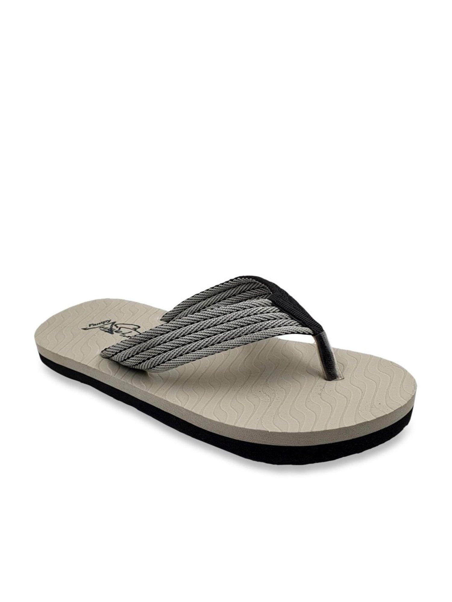 Pampy Angel Men's Grey & Black Flip Flops