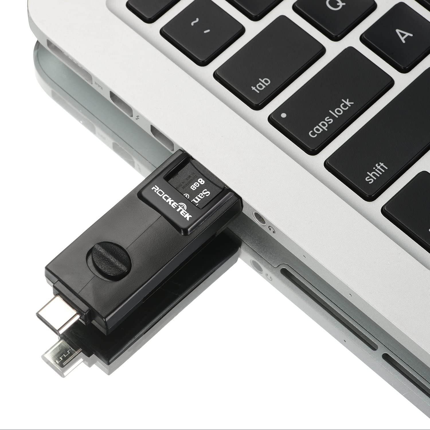 [OTG Adapter & SD Card Reader] Rocketek USB C & USB 3.0 TF/SD Card Reader/OTG Adapter for Smartphone Tablet and PC, Type C OTG Adapter for for USB C On-The-Go Compatible Devices