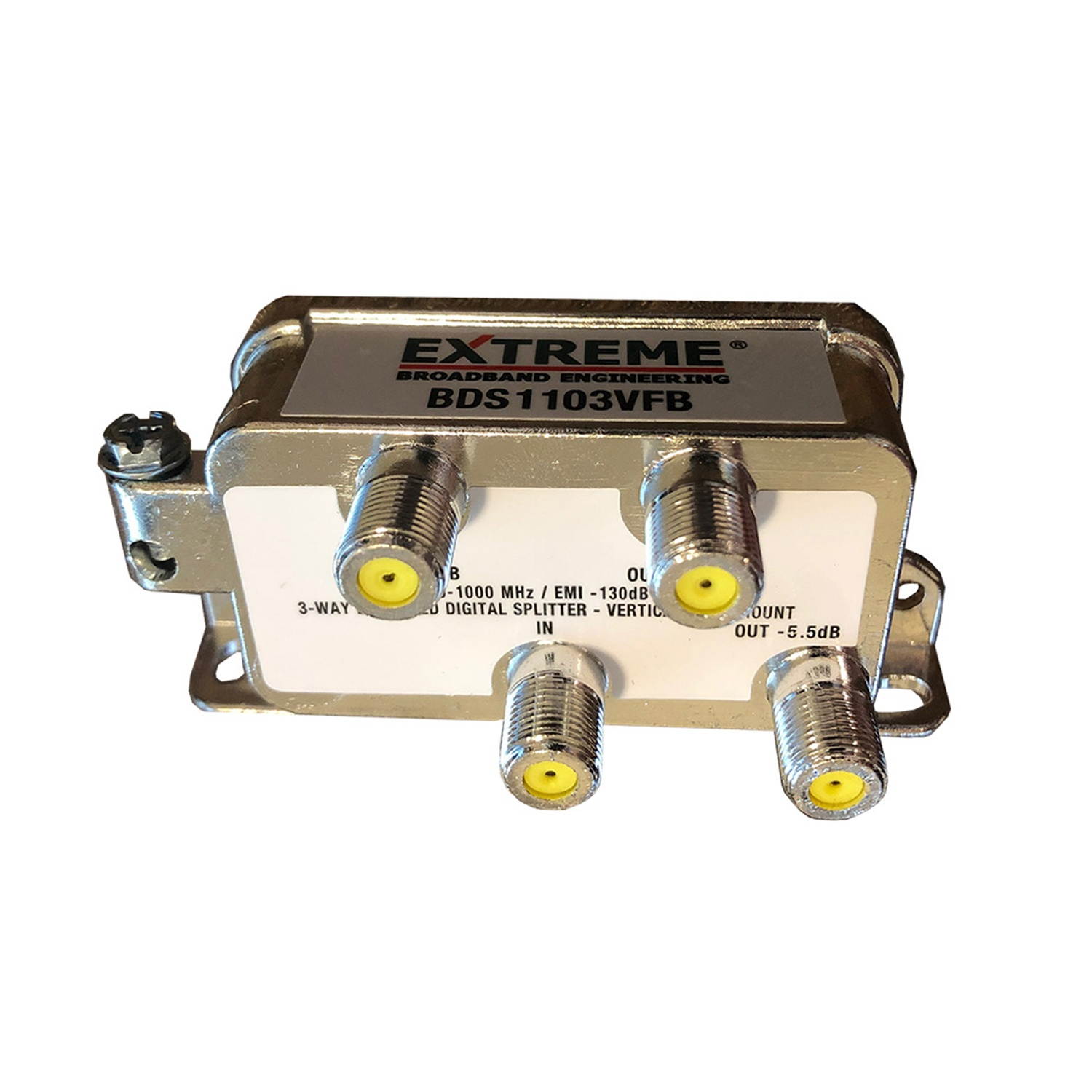 Extreme Broadband Engineering Balanced 3-Way Coax Splitter BDS1103VFB