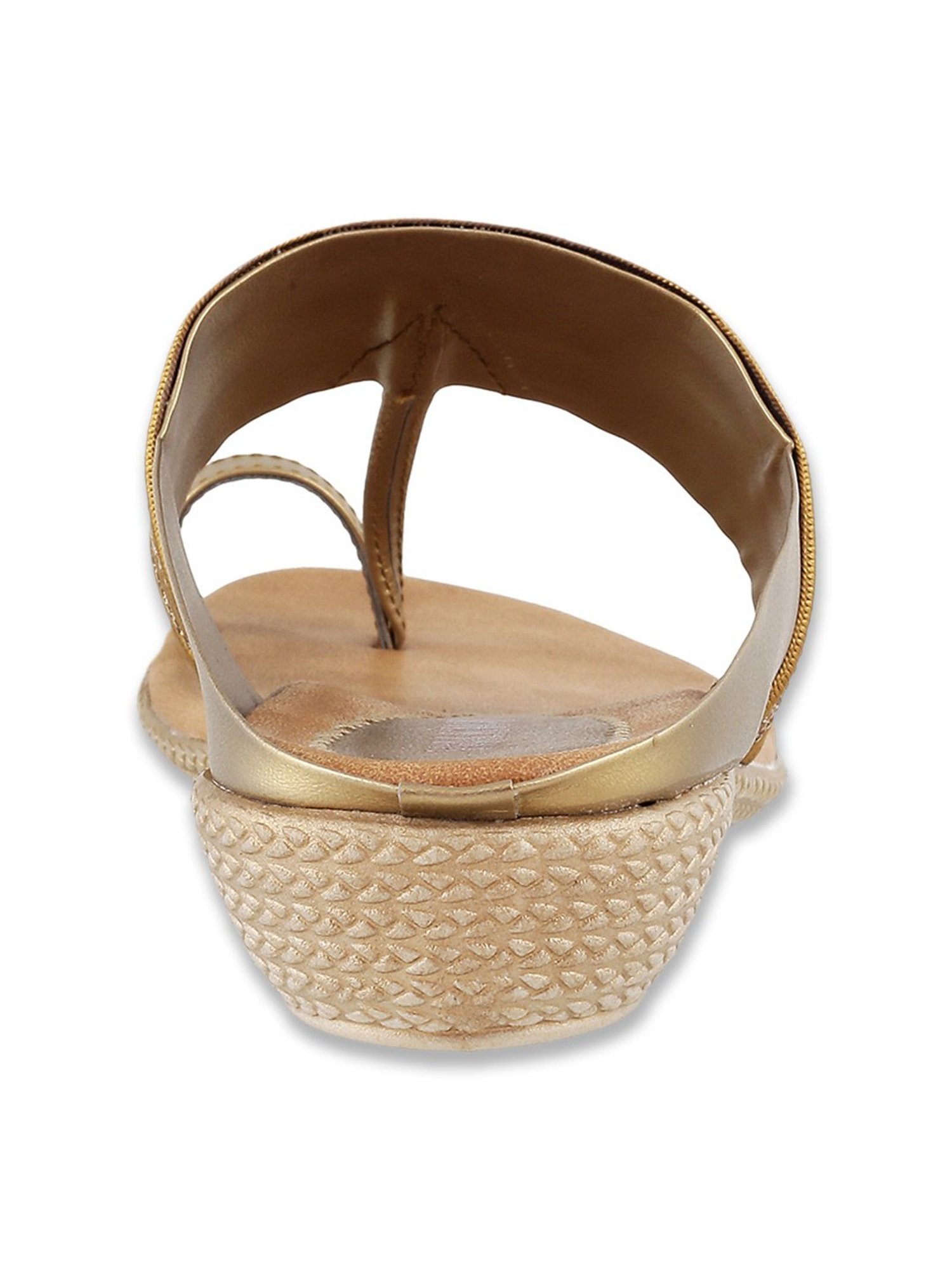 Walkway Women's Antique Gold Toe Ring Wedges