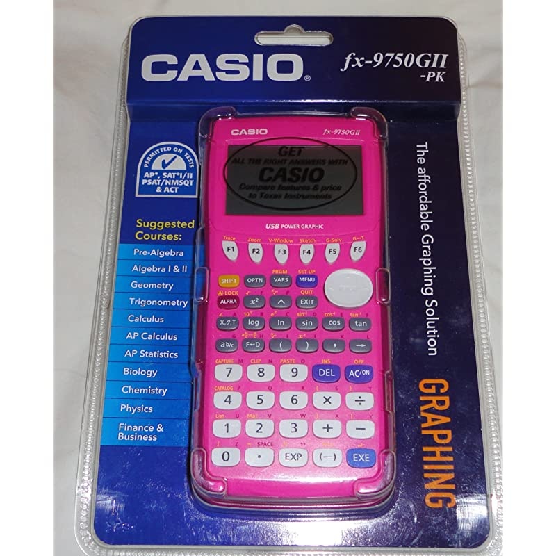 fx9750GII Graphing Calculator Pink FX9750GIIPK