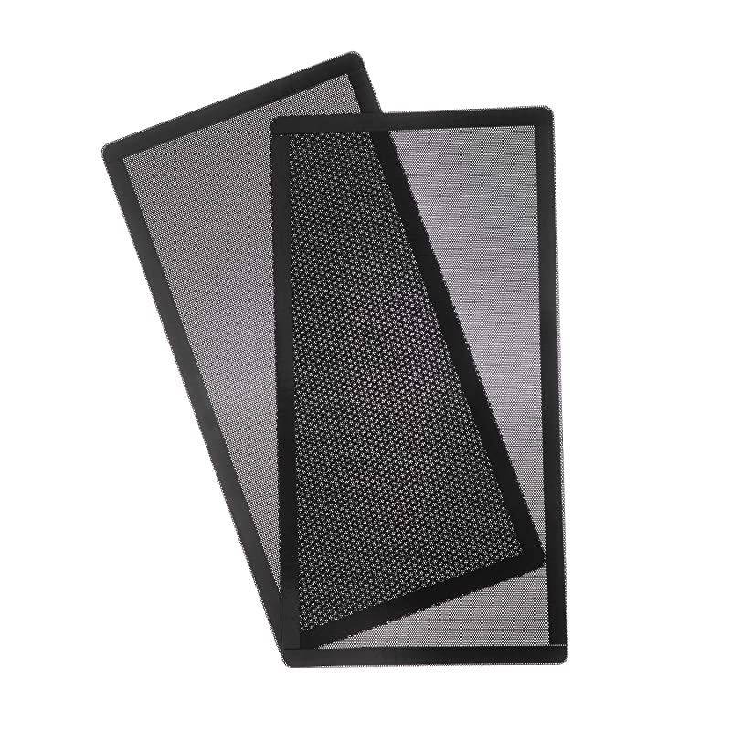 140mm x 2 PC Fan Dust Mesh Filter PVC Computer PC Case Dust Proof Filter Cover Magnetic Black 2Pack