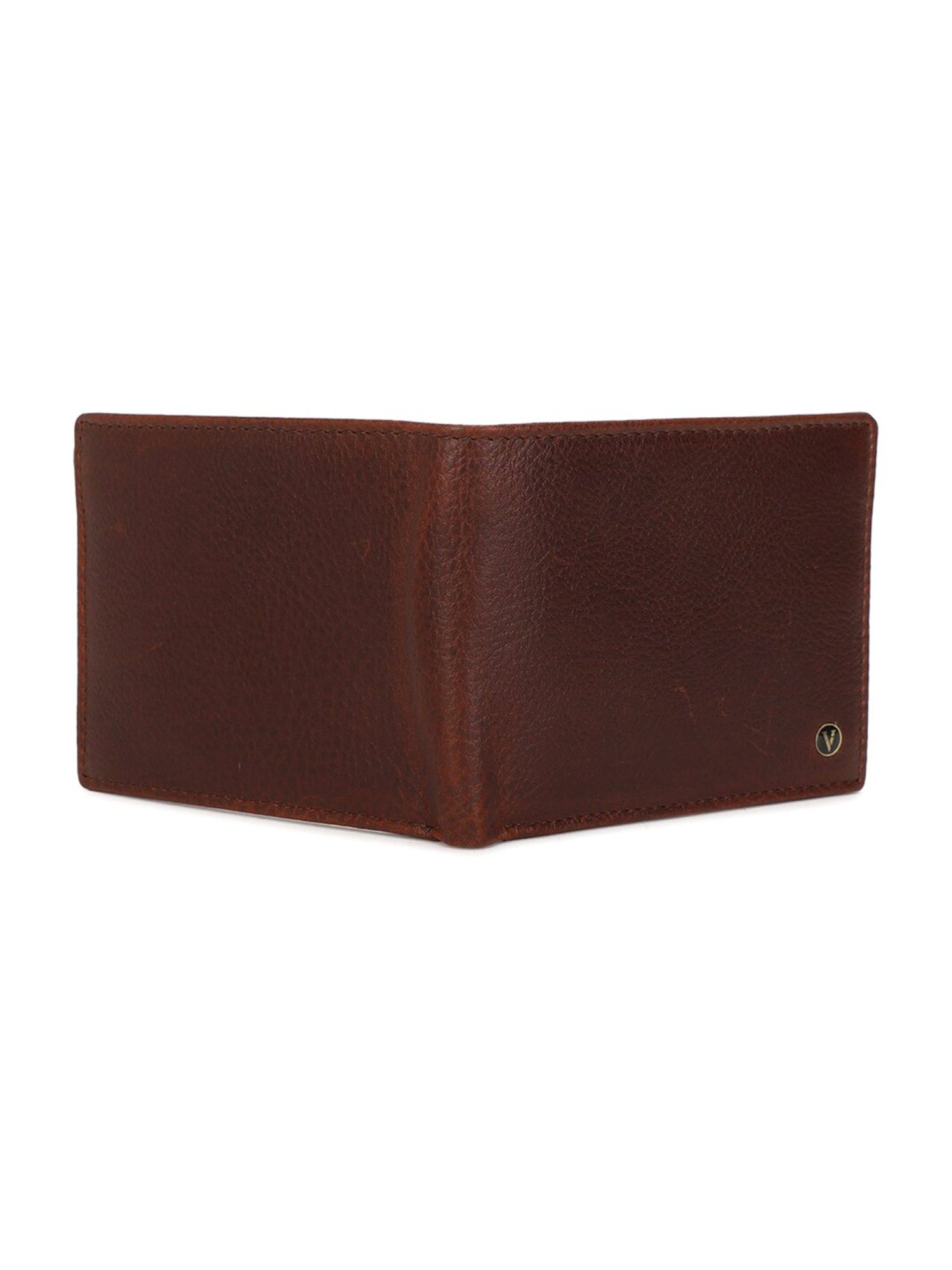 Van Heusen Brown Textured Leather Bi-Fold Wallet for Men