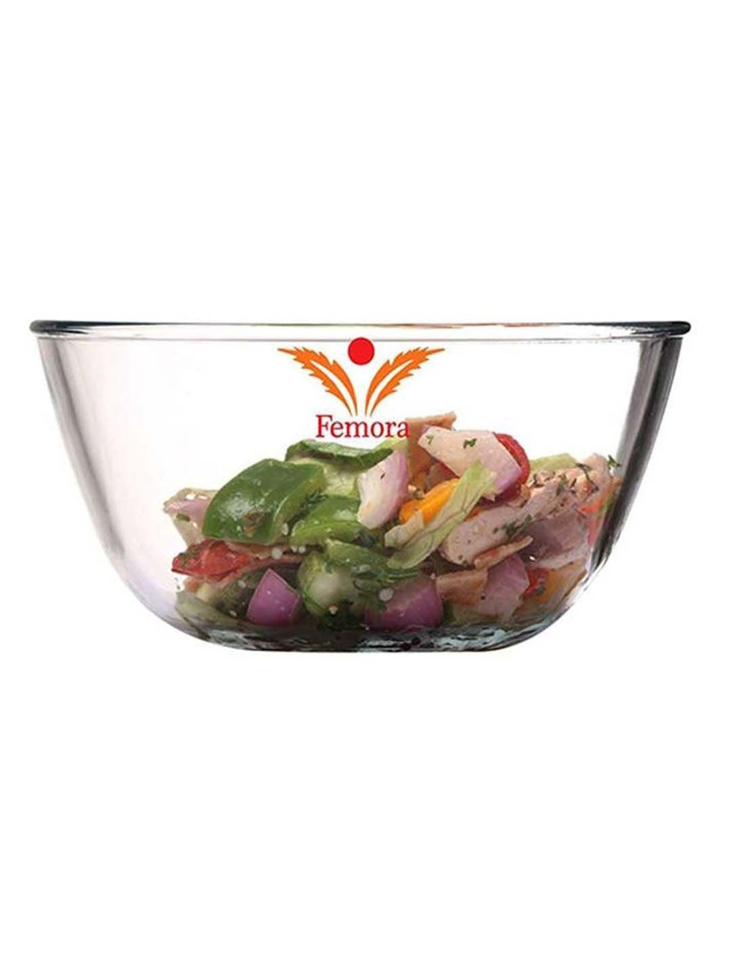 Femora Borosilicate Glass Microwave Safe Mixing Bowls (2650 ml) - Set of 4