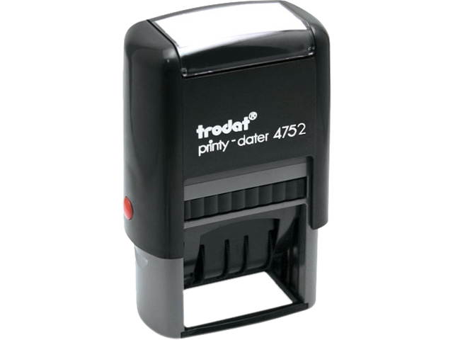 Trodat E4752 Trodat Economy Stamp, Dater, Self-Inking, 1 5/8 x 1, Blue/Red