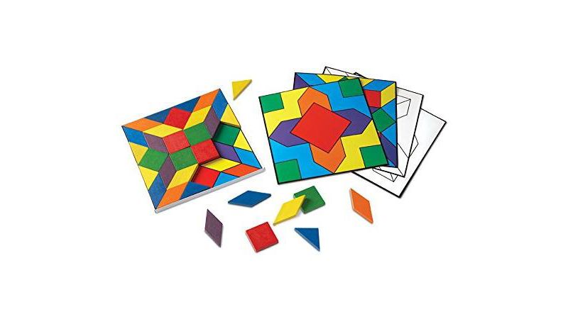 Learning Resources Parquetry Blocks & 20 Pattern Cards, Ages 4+