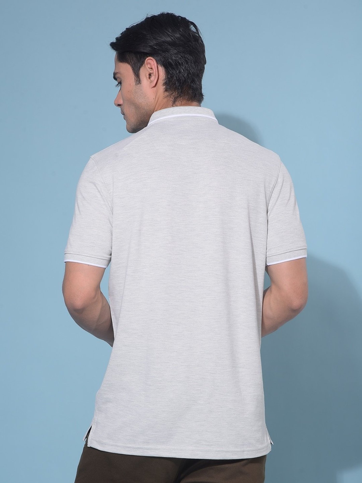 Crimsoune Club Grey Slim Fit Polo T-Shirt