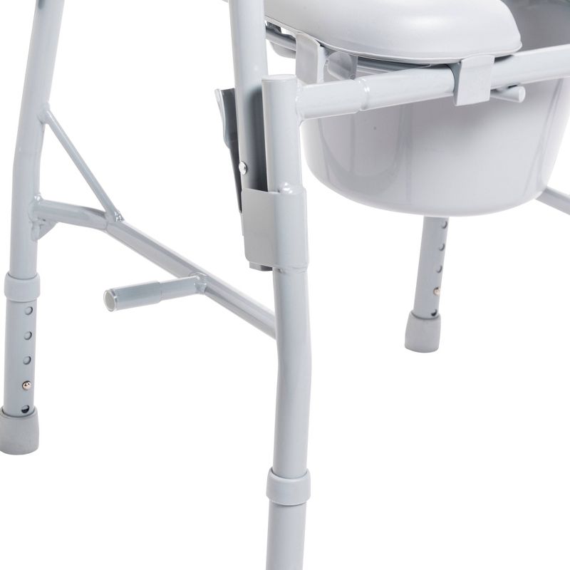 Drive Medical Steel Drop Arm Bedside Commode with Padded Seat and Arms