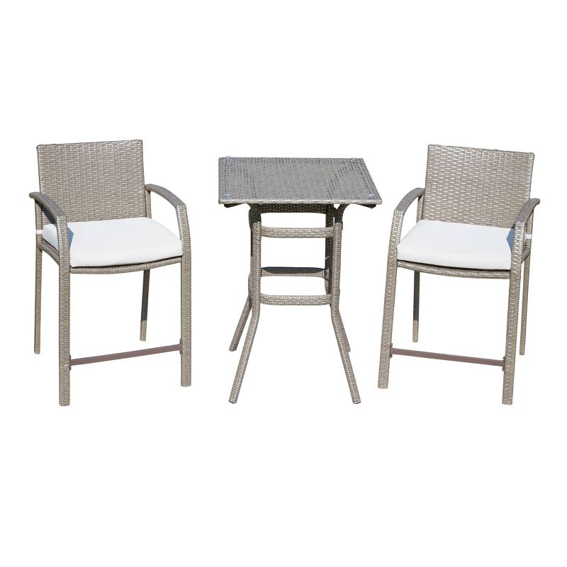 3pc Patio Bar Set Cream - Patio Festival