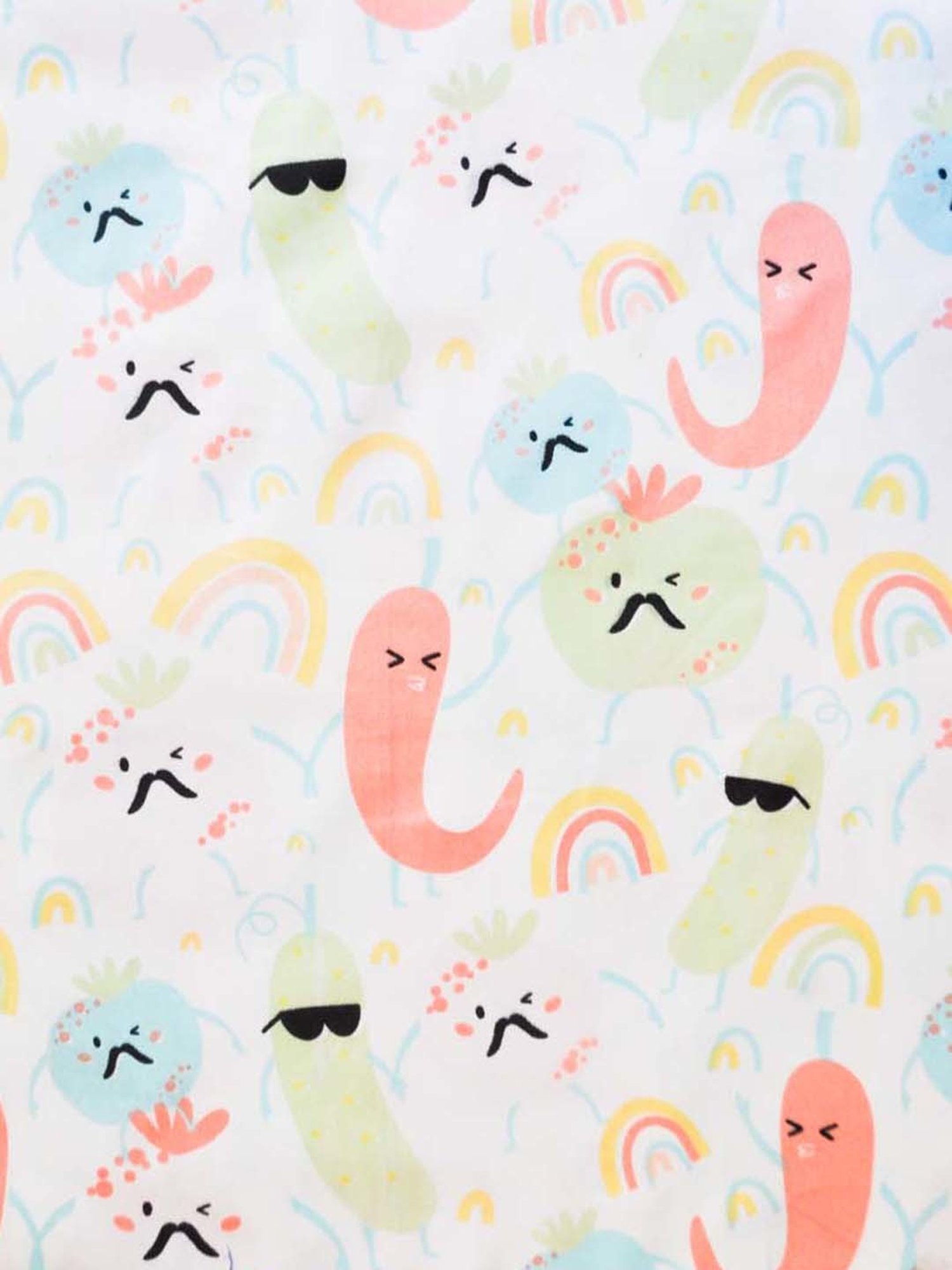 The Baby Atelier Rainbow Vegetables Organic Junior Queen Bed Cover