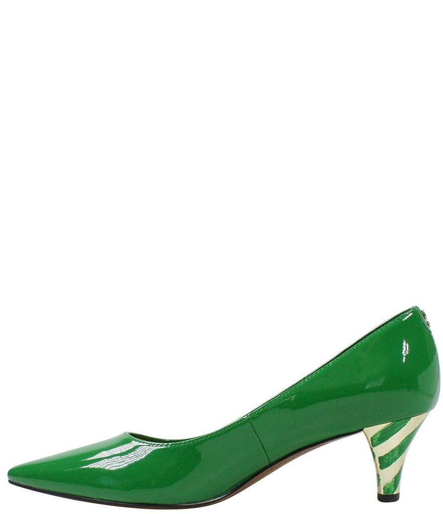 J. Renee Asilah Patent Kitten Heel Pumps